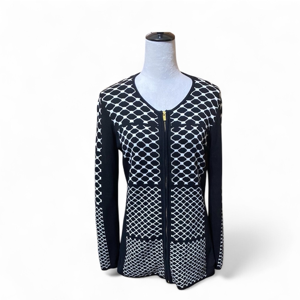 Spanner Abstract Print Cardigan